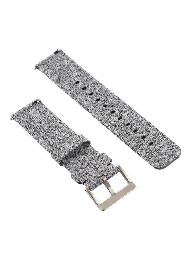 NIBEMINENT Simple Fashion Canvas Wrist Strap for Fitbit Versa 2 Grey - Image 4