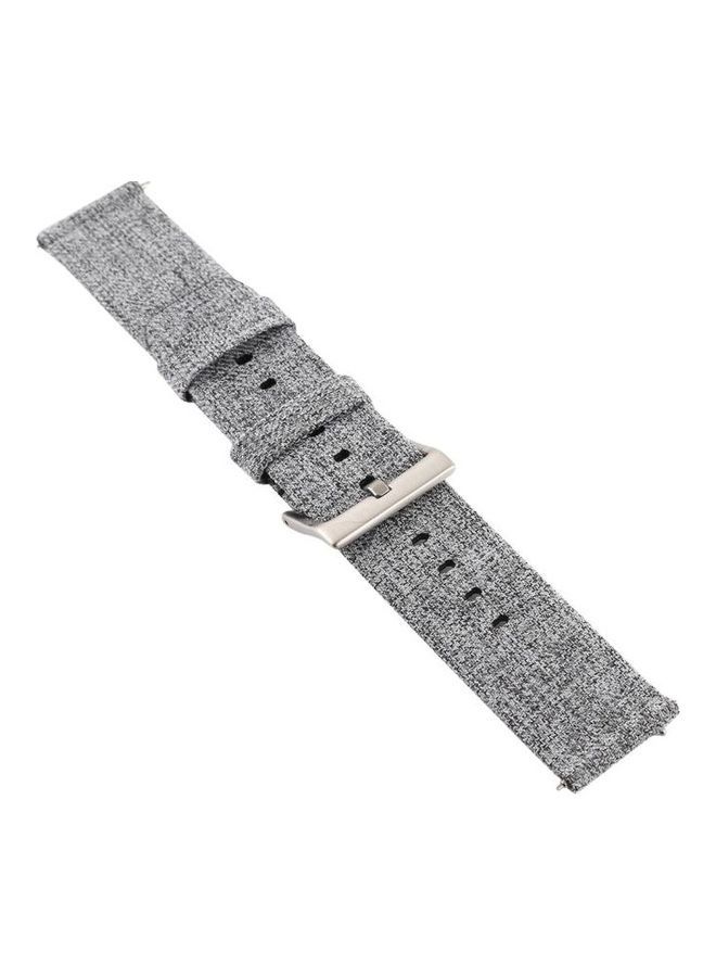 NIBEMINENT Simple Fashion Canvas Wrist Strap for Fitbit Versa 2 Grey - Image 5