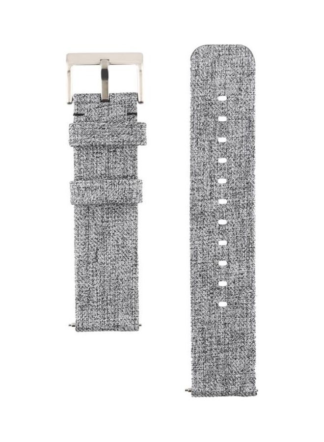 NIBEMINENT Simple Fashion Canvas Wrist Strap for Fitbit Versa 2 Grey - Image 3