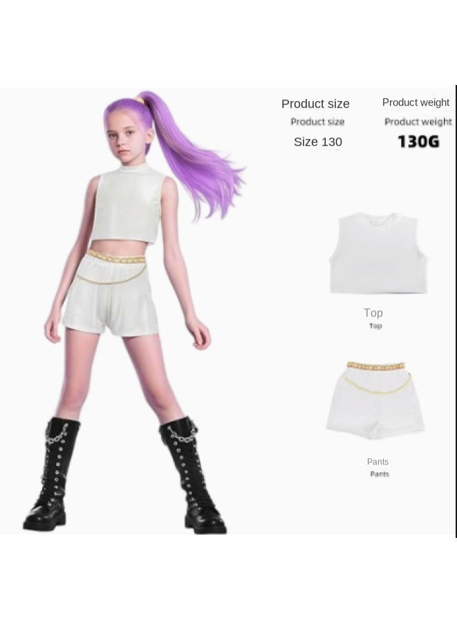 KPop demon hunters Cosplay Costume Rumi Zoey Mira K-Pop Demon Hunters Cosplay Girls Style Stage Performance Clothes 6to7 years 120cm