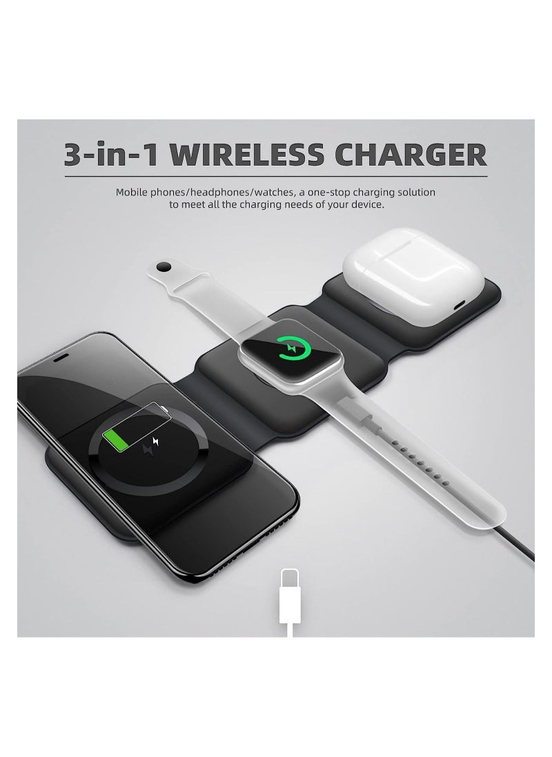 ARNO Foldable Ultra-Thin Mobile Phone Watch Stand Charger 15W Fast QI Magnetic 3 in 1 Wireless  - Image 3