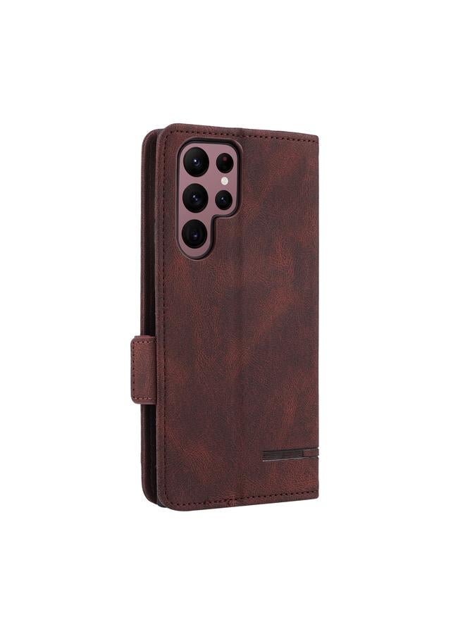 S-TOP Case For Samsung Galaxy S22 Ultra 5G Magnetic Clasp Flip Leather Phone Case - Image 3