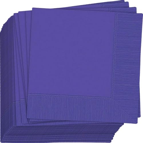 Amscan Luxurious New Purple 2Ply Beverage Napkins 5x5 Pack of 40 Versatile Standout Color Perfect for Events Parties - Image 1