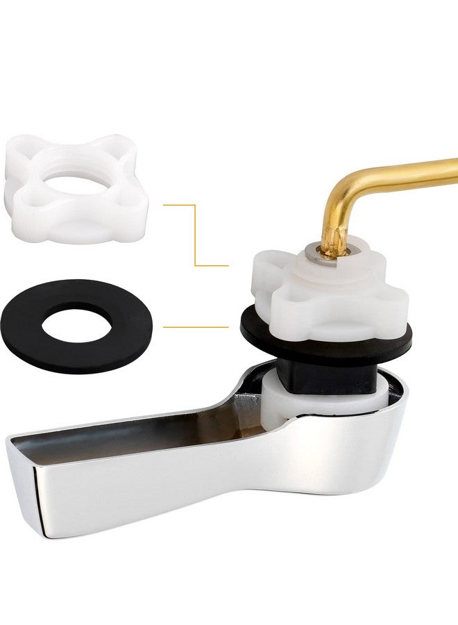 Hibbent Universal Metal Front Mount Toilet Handle Replacement Kit, Brass Toilet Flush Tank Lever with Stainless Steel Flapper Chains for Most Toilets, Chrome - Image 3
