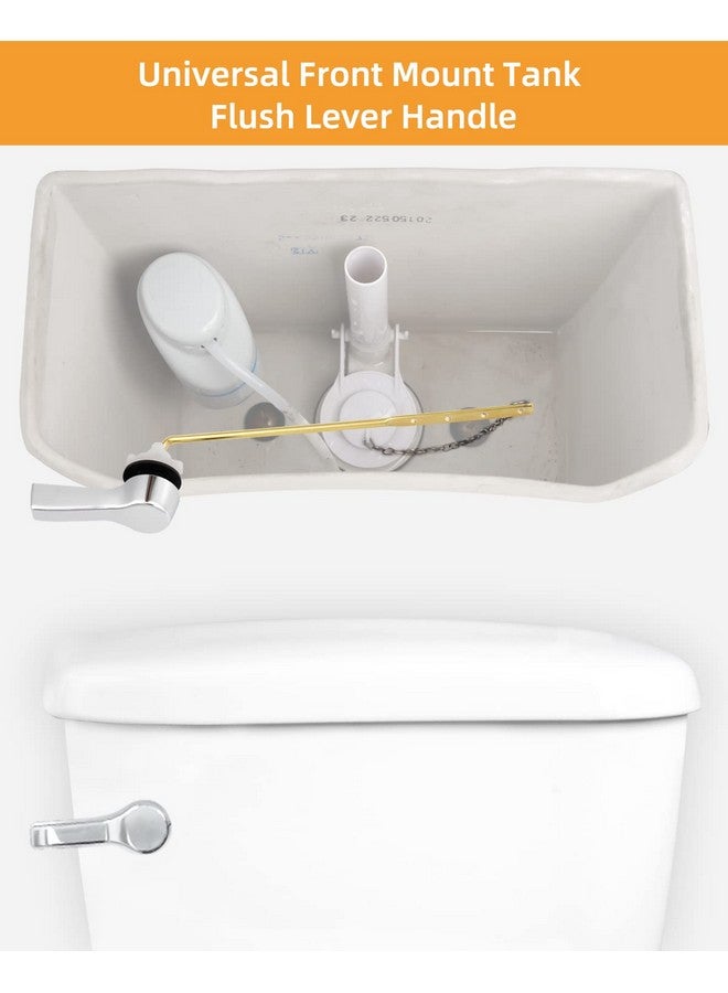 Hibbent Universal Metal Front Mount Toilet Handle Replacement Kit, Brass Toilet Flush Tank Lever with Stainless Steel Flapper Chains for Most Toilets, Chrome - Image 4