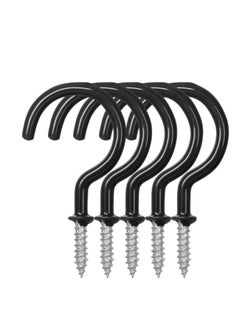 Pack of 25 -Screw Hooks Wall for Plants and Flower Baskets Cup Hooks Kitchen Hooks Garage Hooks Black