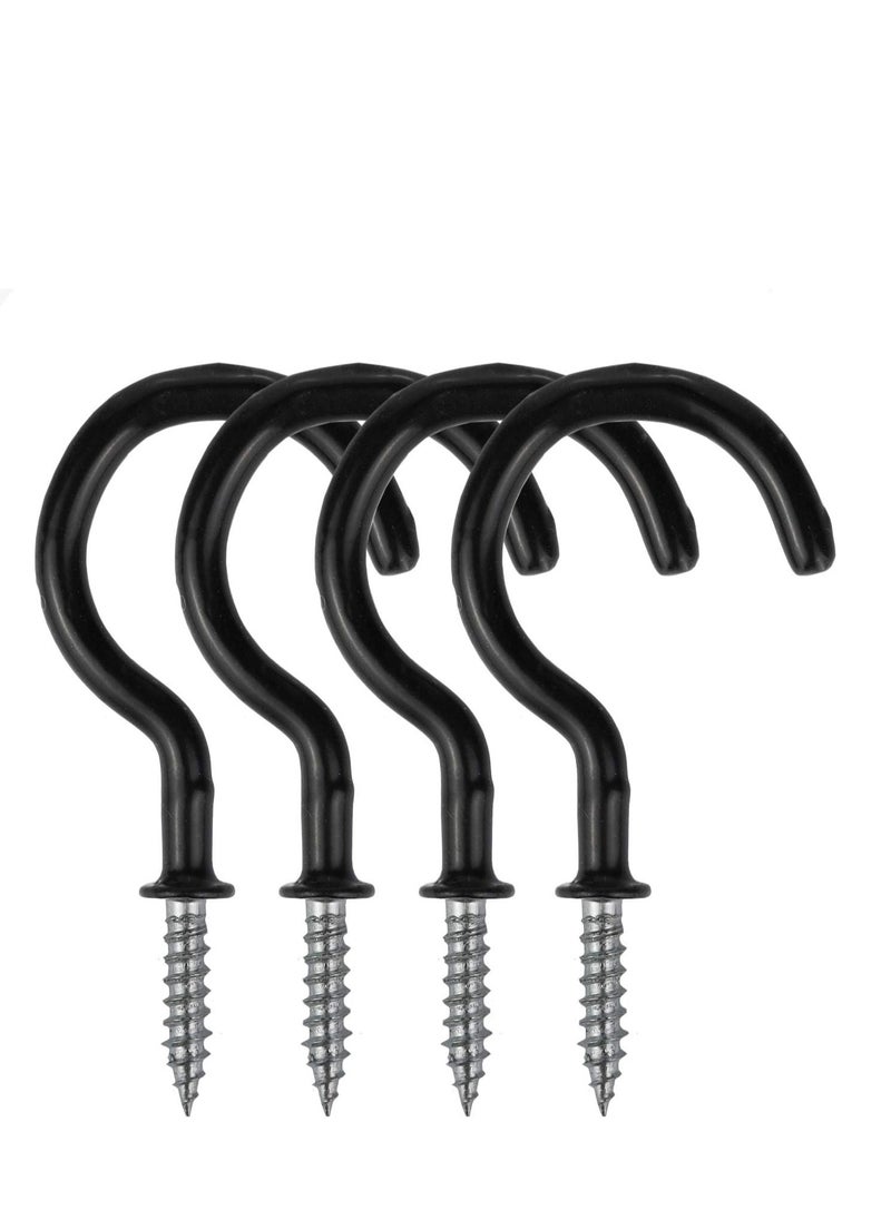 Generic - Pack of 25 -Screw Hooks Wall for Plants and Flower Baskets Cup Hooks Kitchen Hooks Garage Hooks Black - Image 1