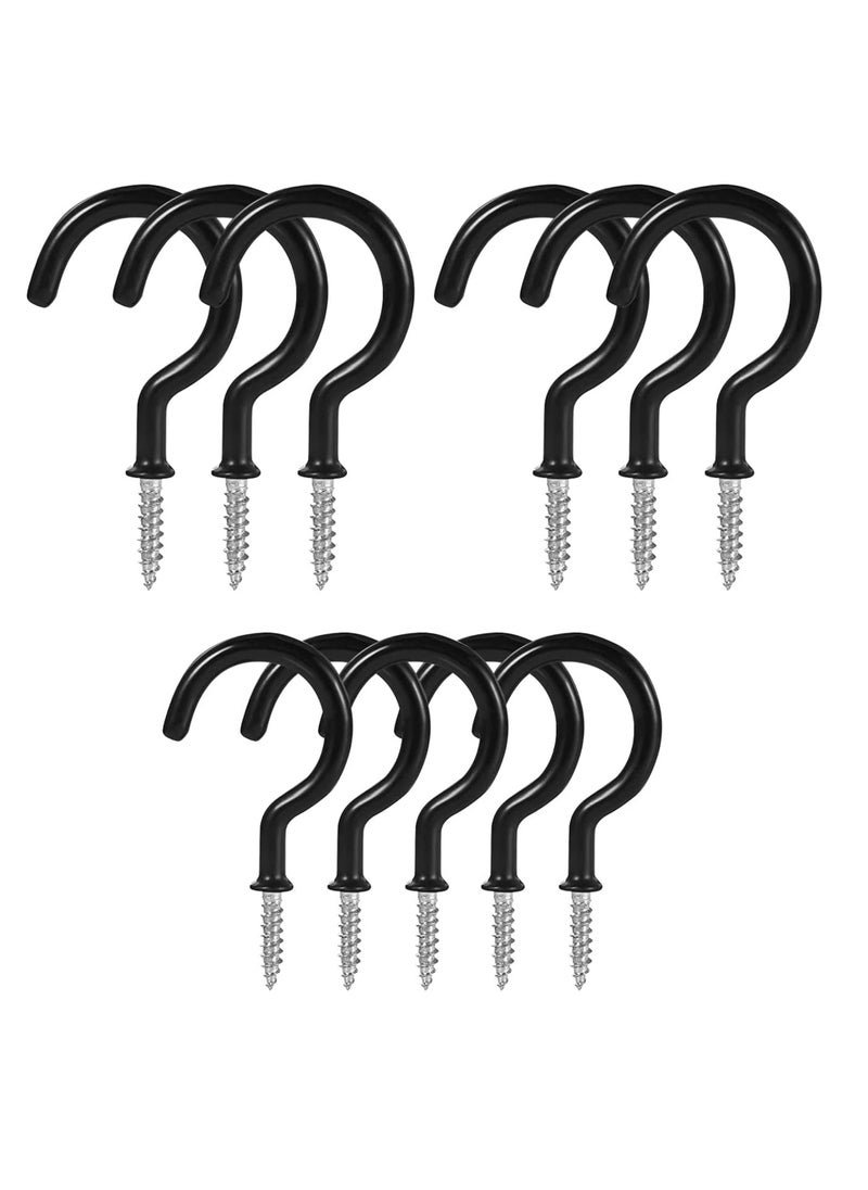 Generic - Pack of 25 -Screw Hooks Wall for Plants and Flower Baskets Cup Hooks Kitchen Hooks Garage Hooks Black - Image 1