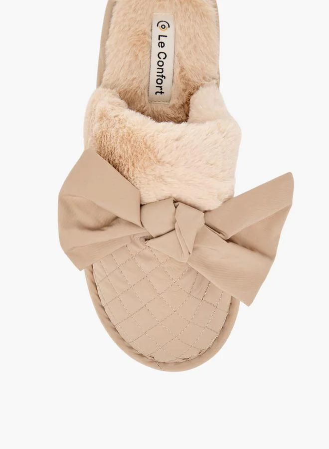 Le Confort BEIGE Women's Quilted Bedroom Slides for Women | Best Price UAE