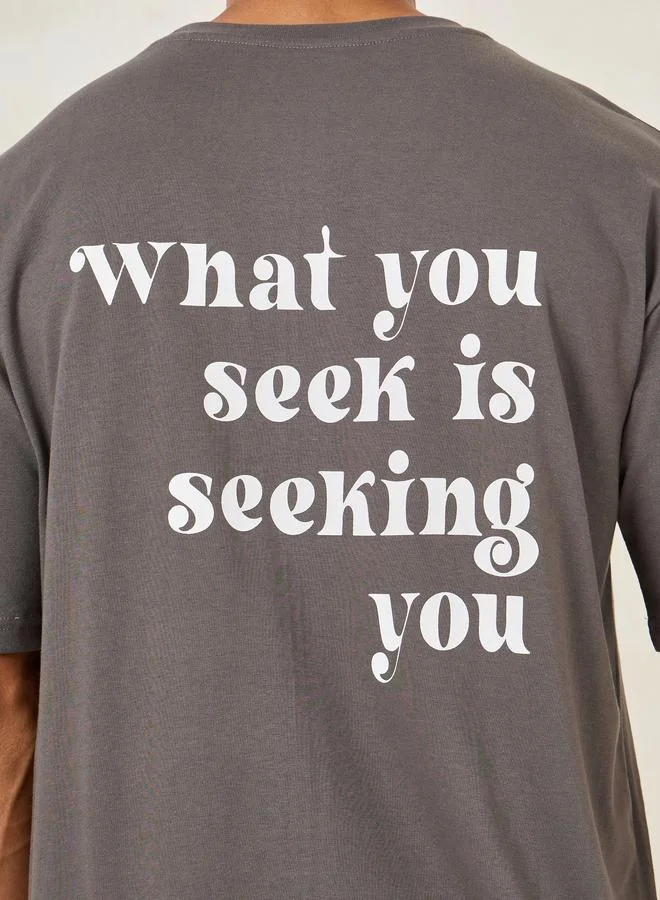Styli Styli Seeking You Slogan Print Oversized T-shirt