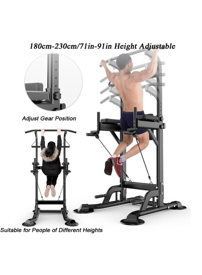 WALALLA Power Tower Pull Up Bar Station, Pull Up Bar Free Standing with Resistance Rope, for Pull-up, Push-up, Multi-function Home Gym Strength Training Workout Equipment 300kg Capacity - Image 3