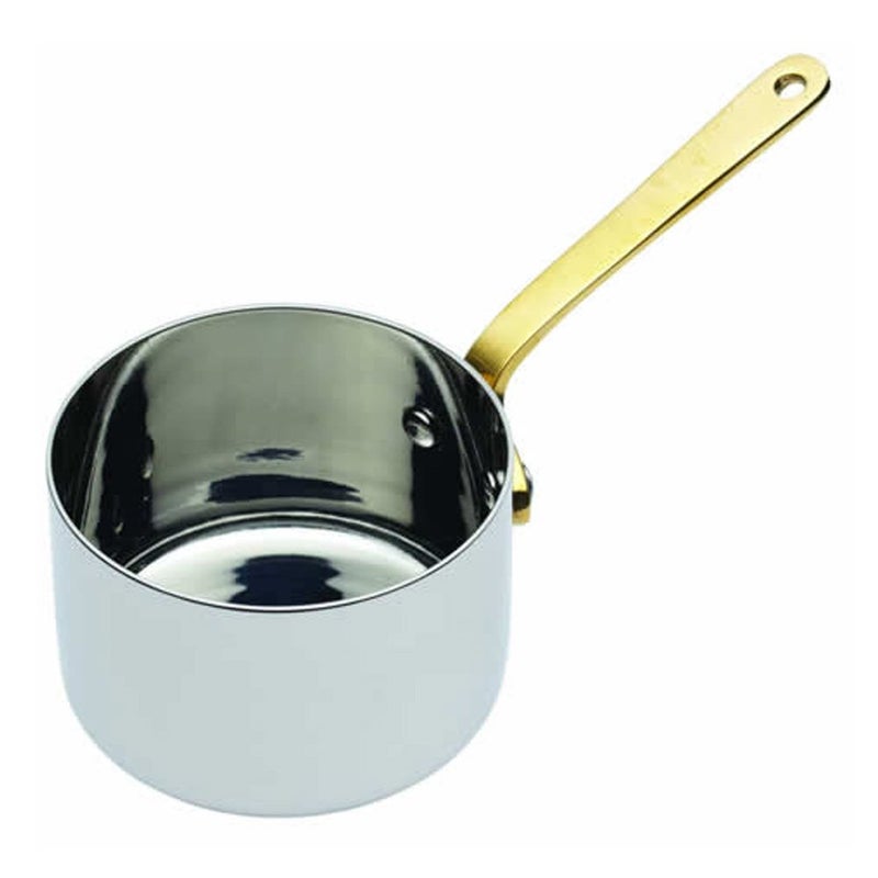 MasterClass Professional Stainless Steel Mini Saucepan  Sauce Serving Pot 65 cm 25 Silver