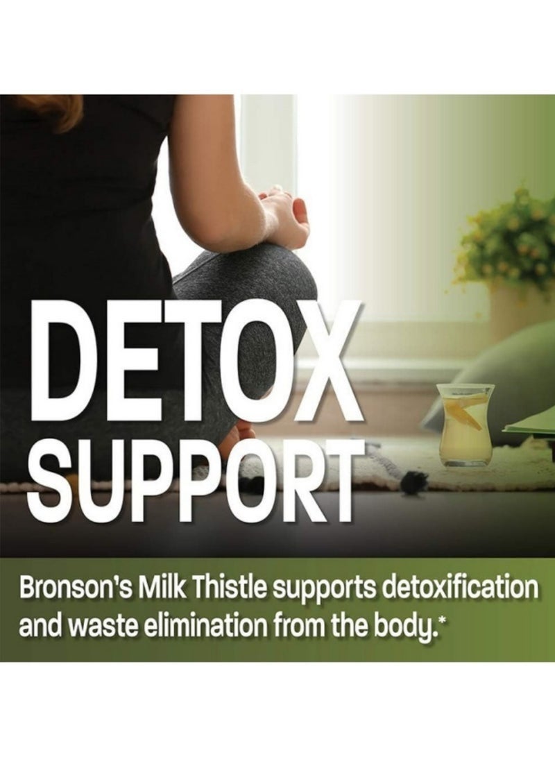 Milk Silymarin Milk Thistle Extract 100mg, Liver Support and Detox, 120 Veg Capsules, Powerful Antioxidant for Liver Health and Cleansing - Image 4