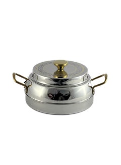Homemaker Ellora Hotpot 3500ml Capacity - Air Tight Lid - High Quality Stainless Steel - Silver & Etching Gold 