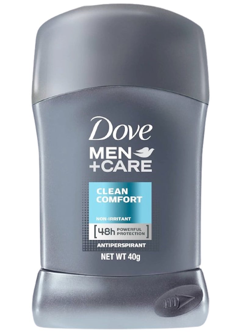 Dove MEN +CARE CLEAN COMFORT NON-IRRITANT 48h POWERFULL PROTECTION ANTIPERSPIRANT 40g - Image 1