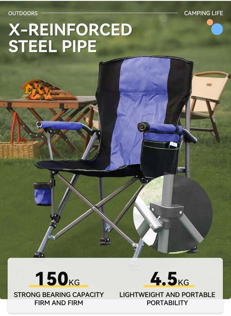 Portable Folding Camping Chair,Outdoor Camp Chair with Armrest and Cup Holder,Suitable For Camping,Beach,Leisure,Travel,Tailgate（Blue） - pzsku/Z9BDCE595AD0B869F08E8Z/45/_/1727086003/1ce8e80e-3cdd-4980-b376-345ef3a9ee31