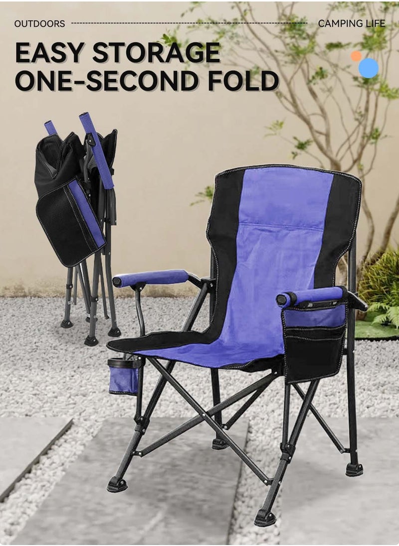 Portable Folding Camping Chair,Outdoor Camp Chair with Armrest and Cup Holder,Suitable For Camping,Beach,Leisure,Travel,Tailgate（Blue） - pzsku/Z9BDCE595AD0B869F08E8Z/45/_/1727086016/2a758e0b-dc32-4979-90c2-8fa366c42996