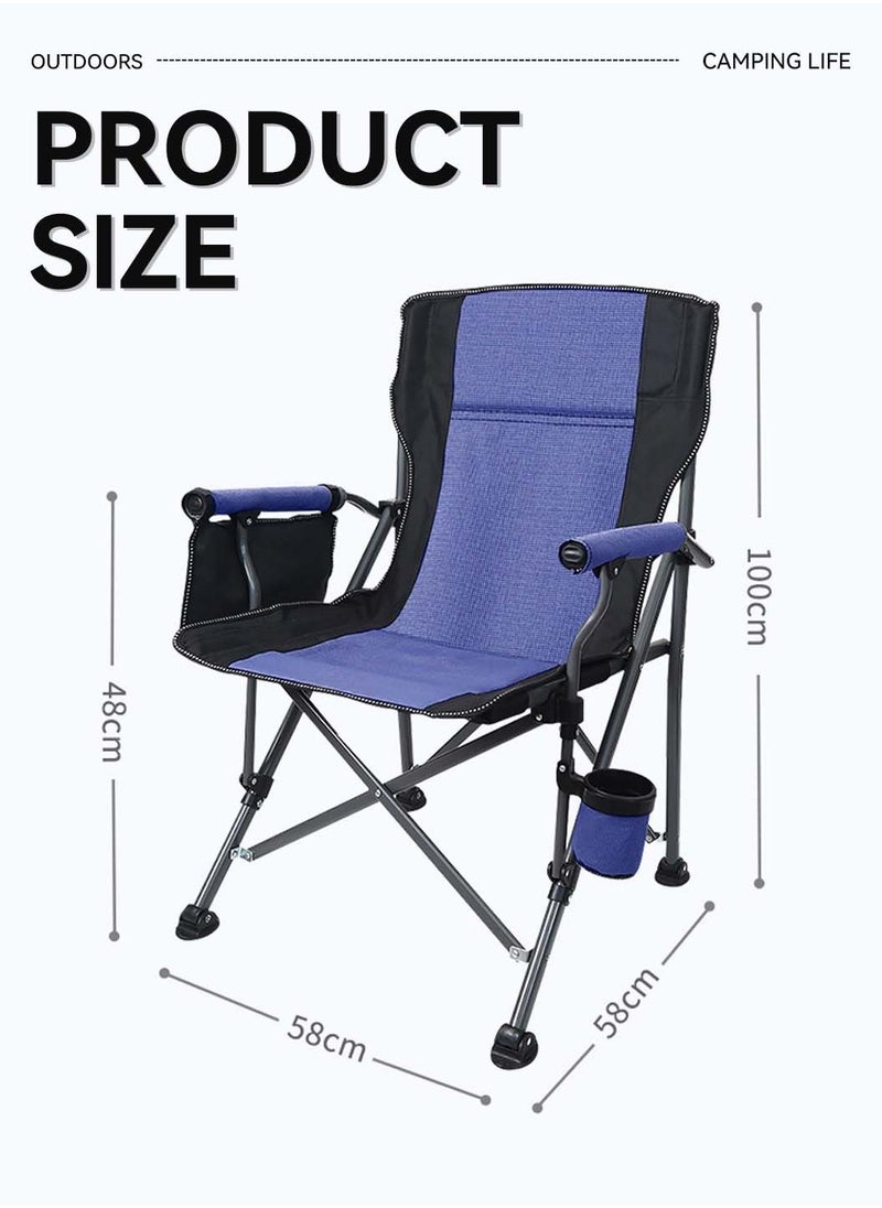 Portable Folding Camping Chair,Outdoor Camp Chair with Armrest and Cup Holder,Suitable For Camping,Beach,Leisure,Travel,Tailgate（Blue） - pzsku/Z9BDCE595AD0B869F08E8Z/45/_/1727086082/f9df3d36-3868-482d-b229-b68d8f14b639