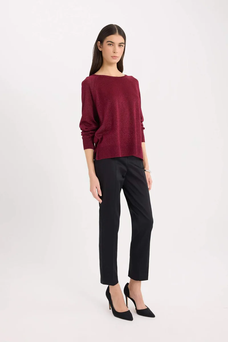 DeFacto Cigarette Regular Waist Straight Leg Satin Trousers