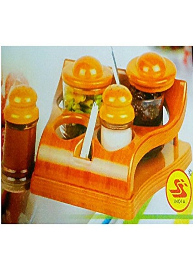 Pawan Plastic Sukhson Salt Pepper Set with 2 Pickles/Suger Jar (Medium, Transparent) - Image 1