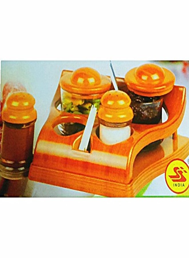 Pawan Plastic Sukhson Salt Pepper Set with 2 Pickles/Suger Jar (Medium, Transparent) - Image 2