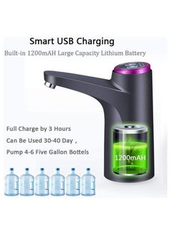 RAQTA Water Jug Pump | Electric USB Charging Water Bottle Pump | Automatic Drinking Water Dispenser for 3-5 Gallon Bottles | Portable for Home, Office, Picnic & Camping  - Image 2
