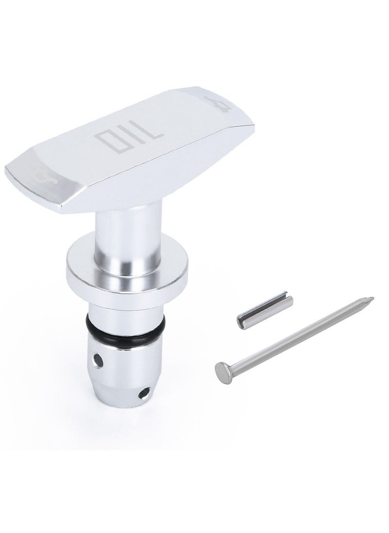 AROAQ Car Oil Dipstick Handle, T Shaped Easy Grip Transmission Oil Caliper Pull Handle, Durable And Reliable Auto Engine Oil Handle Fit, Engine Dipstick Tool With Rubber Ring, (1pc, Silver)  - Image 1