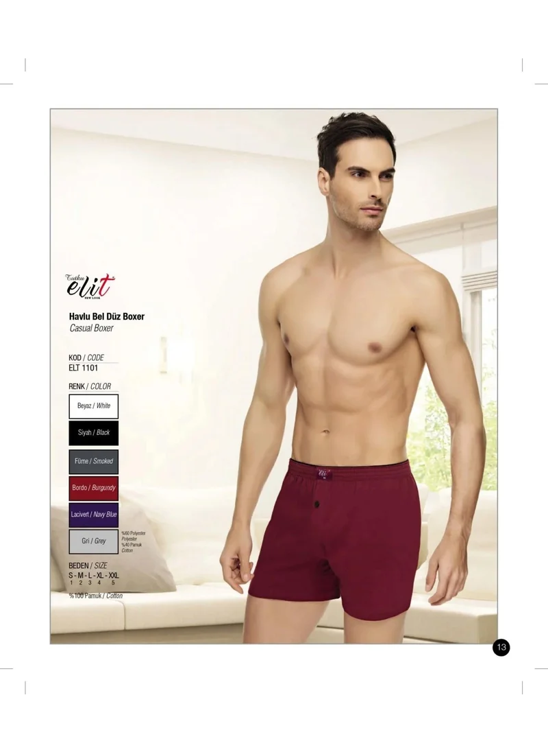 Tutku Elit Passion Elite Men's Towel Waist Combed Boxer 1101 - 12 Pieces