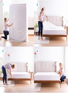 LINENSPA Linenspa Zippered Mattress Encasement - Waterproof & Bed Bug Proof - Premium Noiseless & Absorbent Cover - Twin XL,White 