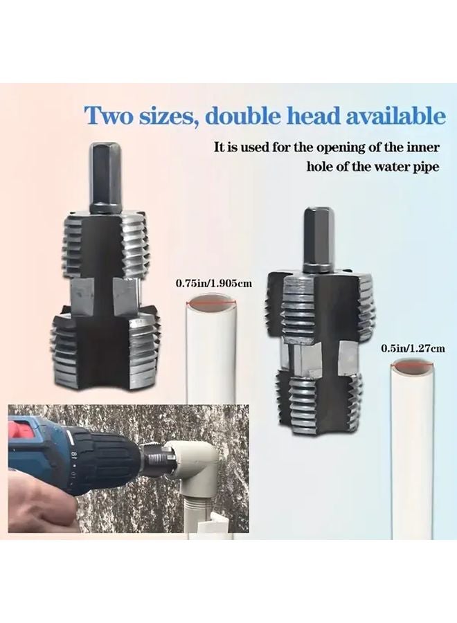 2pcs PVC Pipe Threader Kit Dual Sided Thread Cutter with Teflon Tape Alloy Steel - Image 5