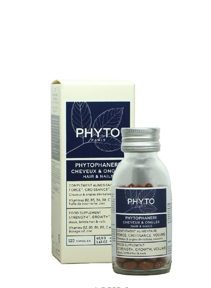 Phyto Food supplement for hair and nails 120 capsules. Use two capsules daily, morning and evening, for two months. - Image 2