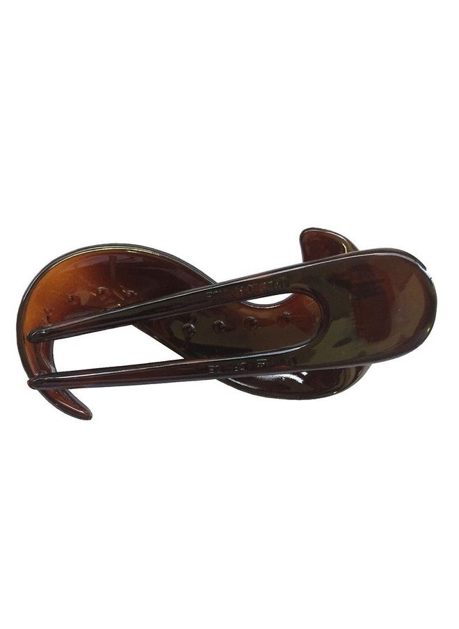 Parcelona Parcelona French Crochet 3 1/4" Tortoise Shell Celluloid Side Slide In Hair Claw Yoga Clip for Fine Hair, Made in France  - Image 3