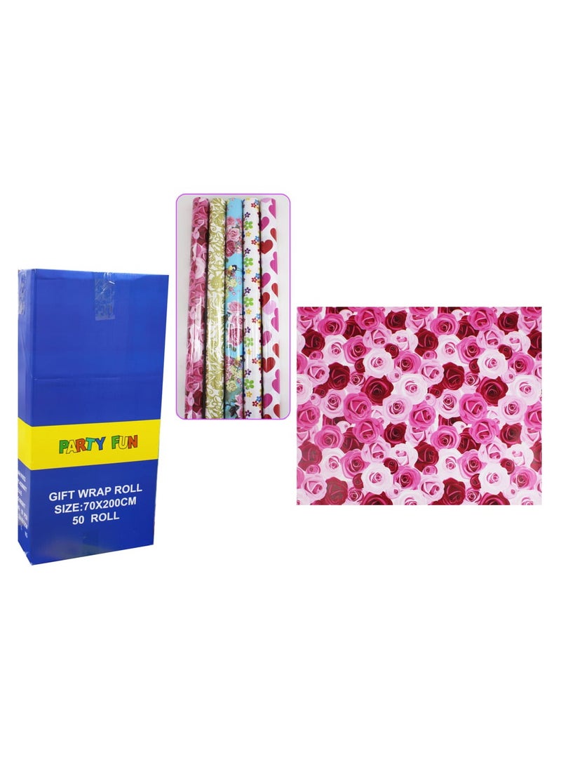 PARTY FUN Paper Gift Wrapping Roll 70x200cm, Flower Design Printed for Whimsical and Charming Gift Wrapping  - Image 2