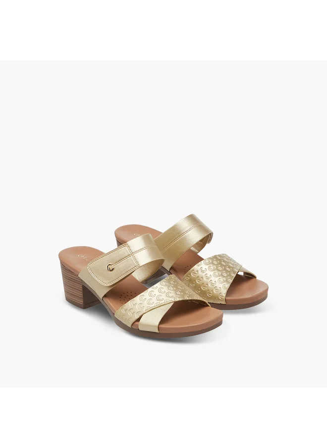 Le Confort Women's Textured Slip-On Sandals with Block Heels