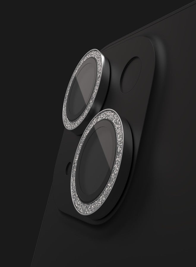 BodyGuardz Apex Camera Lens Protector Compatible with iPhone 15 Plus and iPhone 15, 9H Hardness Tempered Glass, Scratch Resistant, Easy Installation, Case Friendly - Silver Glitter - Image 4