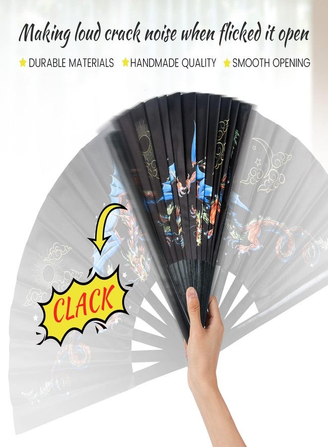 SYNTECSO Folding Hand Fan for Rave, Boots on The Ground Fan, Large Folding Fan for Drag Queen, Women and Men，Clacking Fans for Line Dancing，Parties, Music Festivals, EDM and Decoration - Image 4