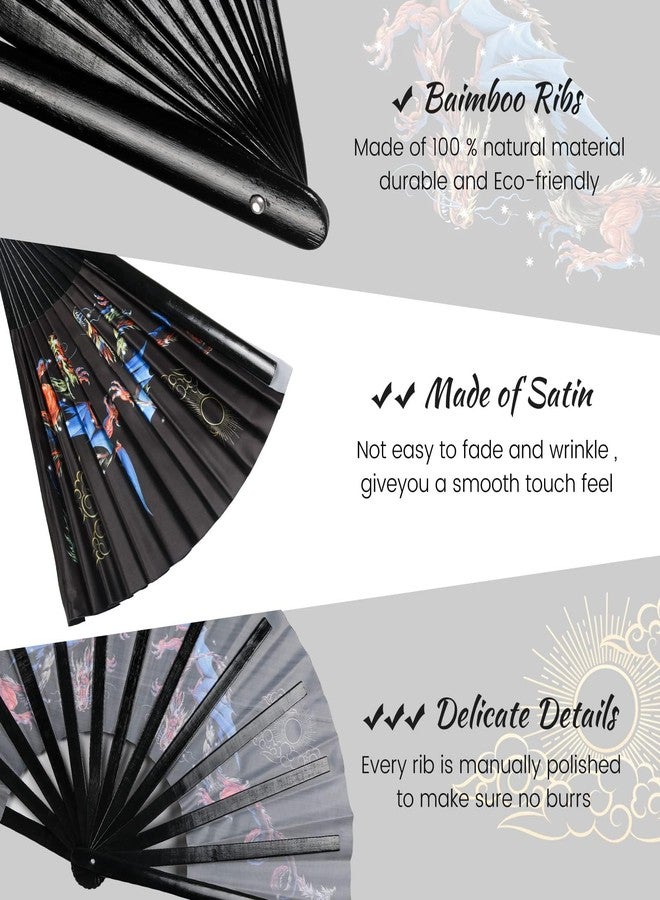 SYNTECSO Folding Hand Fan for Rave, Boots on The Ground Fan, Large Folding Fan for Drag Queen, Women and Men，Clacking Fans for Line Dancing，Parties, Music Festivals, EDM and Decoration - Image 3