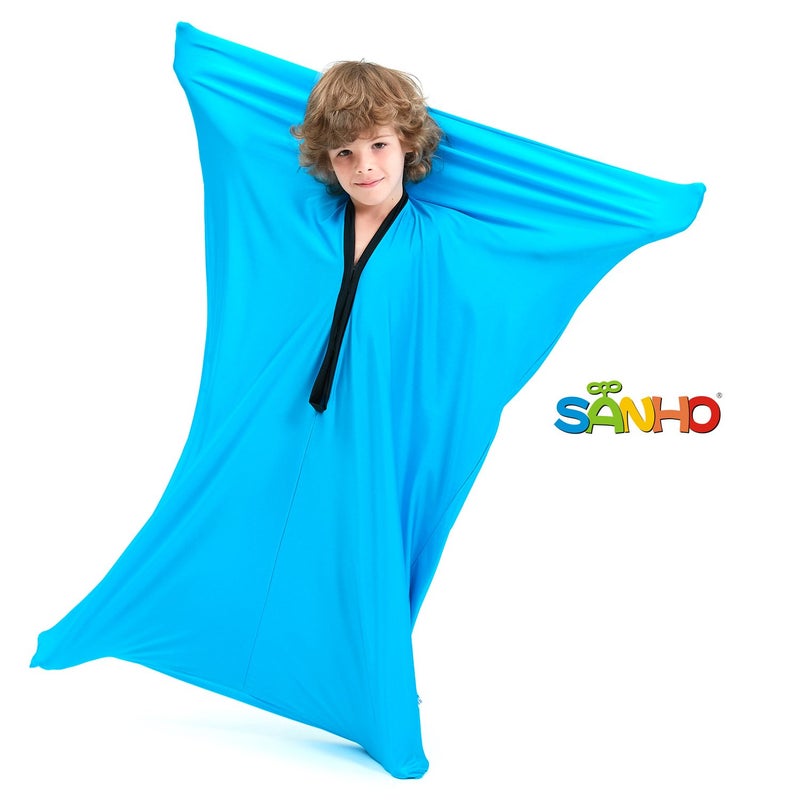 SANHO Sensory Sock Body SockMediumPerfect for Children with Sensory Processing DisorderUpdated VersionBright Blue