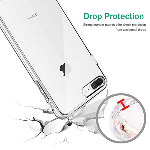 TENOC Phone Case Compatible with iPhone 7 Plus & iPhone 8 Plus, Clear Case Shockproof Protective Bumper Slim Cover for 5.5 Inch - Image 4