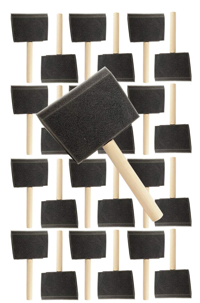 Pro Grade  Foam Brushes  4 Inch  24 Piece Poly Foam Brush Set