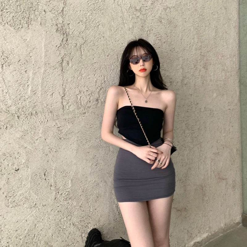 Hip Skirt Womens Summer Thin Skirt Tight Short Skirt plus size Anti-glare Hot Girl High Waist Slimming Ultra Short Skirt Black - Image 3