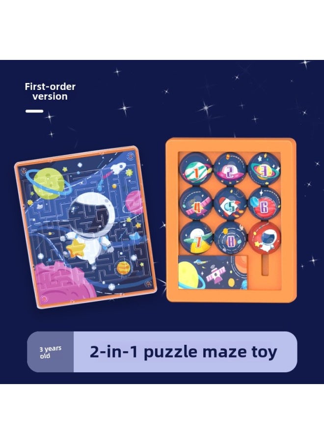 Generic - Digital Huarong Road Maze Intellectual Fun Desktop Game Machine 3D Maze Unlock Toy-Color:Huarong Road Maze Level 3-Space - Image 1