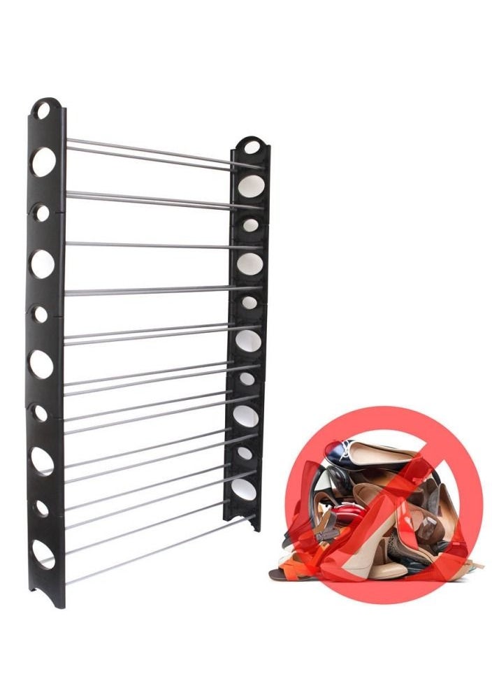 DubaiGallery - 10 Tier Shoe Rack 30 Pair, Tier Free Standing, Space Saving Storage Organizer - Image 1