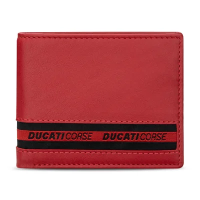 Ducati Corse Ducati Corse Nastro Red Genuine Leather Wallet For Men - DTLGW2201103