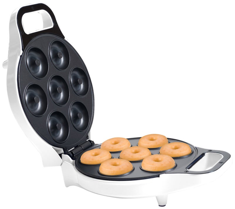 Chef Buddy Mini Donut Maker Durable Nonstick Easy to Use Mini Baking Machine  Cooks 7 Mini Doughnuts at a Time  Glazed Frosted with Sprinkles Nuts or Vegan Donuts  More White