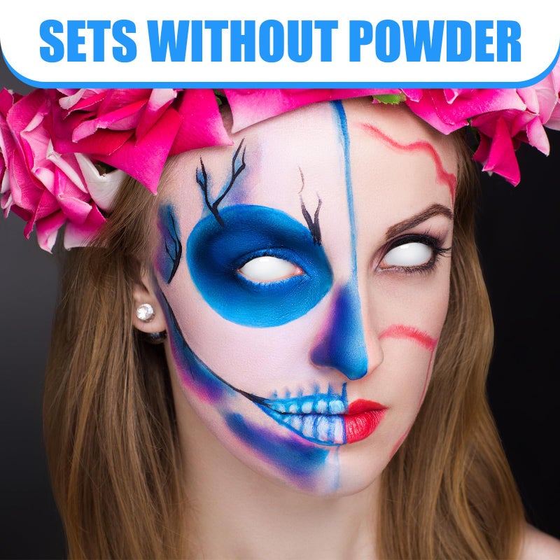 BOBISUKA Blue Face Body Paint, Water Based Face Painting for Art Theater Halloween Party Cosplay Clown SFX Makeup for Women Adults, Non-Toxic Washable - Image 5