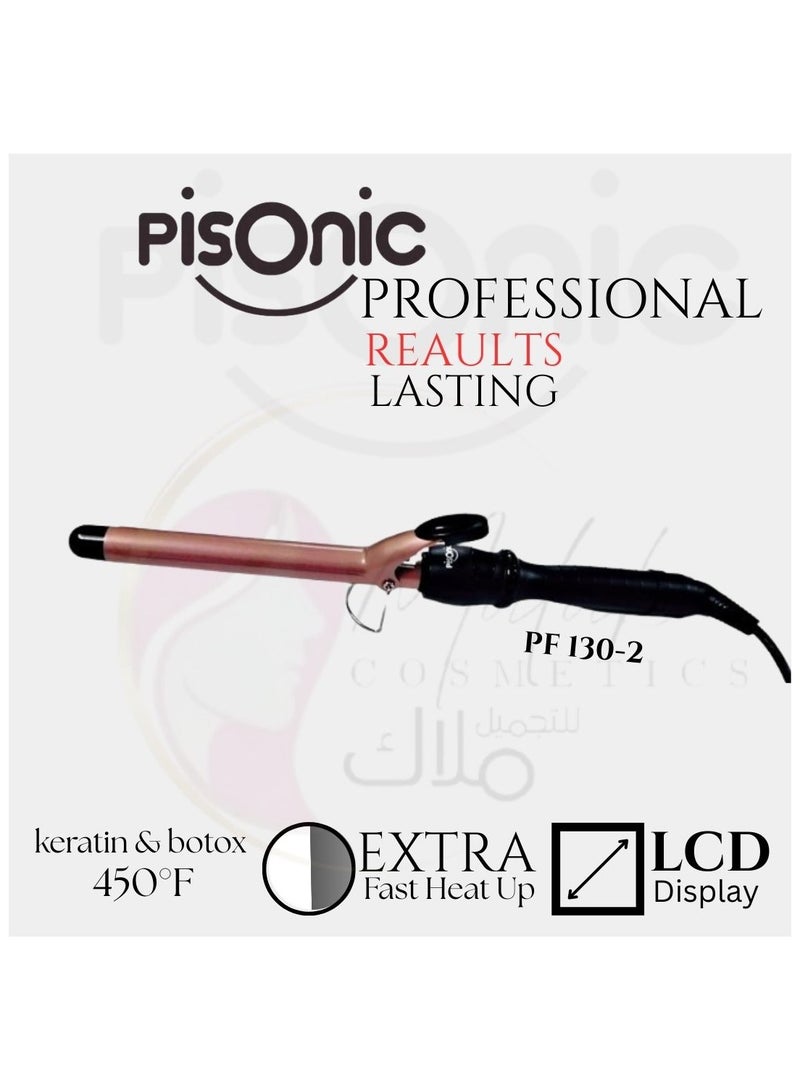 بيسونيك مكواة تجعيد الشعر الاحترافية من بيسونيك، شاشة LCD ٤٥٠ درجة فهرنهايت (مقاس ١٩، ٢٢، ٢٥ مم) PF130-2 - Image 1