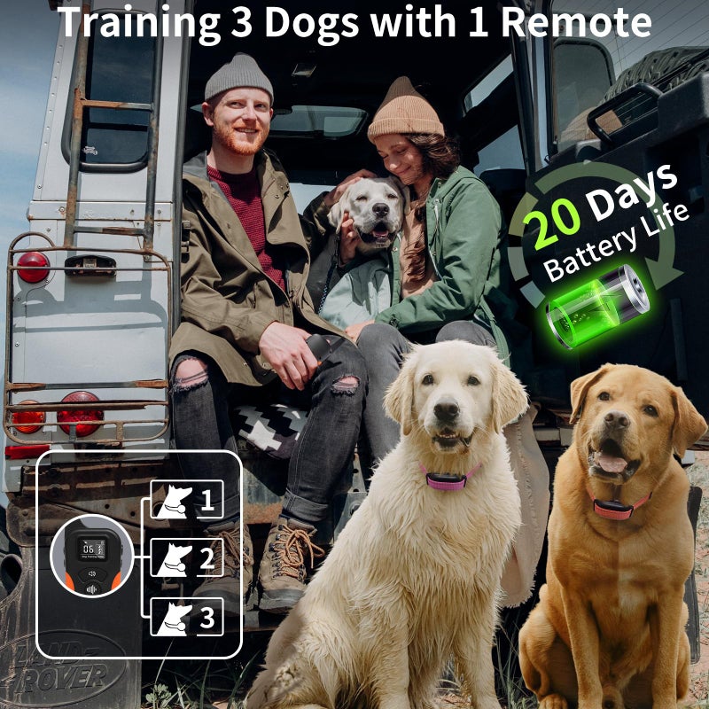 PaiPaitek No Shock Dog Training Collar with Remote 3300ft Range, Strong Vibrating Dog Collar Beep and Vibrate Only, Waterproof & Rechargeable Vibration Collar for Small Medium Large Dogs - No Prongs - Image 5