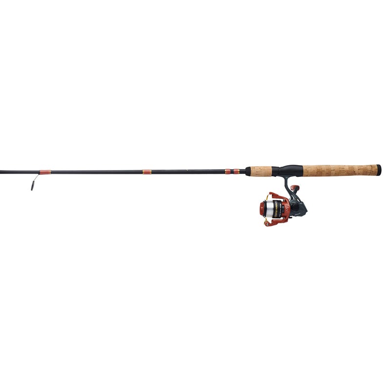 Shakespeare Crusader Spinning Reel and Fishing Rod Combo, Red/Black/Cork - Image 3