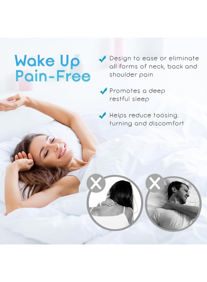 SKY-TOUCH وسادة cervical من فوم الذاكرة، وسادة سرير مريحة لتخفيف آلام الرقبة، وسادة طبية مخصصة للنوم على الجانب والظهر والمعدة، وسادة دعم الرقبة بغطاء قابل للغسل - Image 5